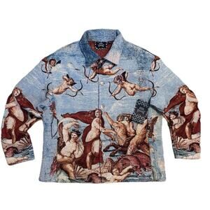 Rebel Vengeance Jacket Men’s SZ S Angel Art Tapestry Venus Renaissance Graphic